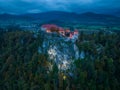 Croatia - Bled Medieval Castle from drone view Royalty Free Stock Photo