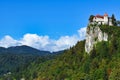 Bled Castle in the morning,summer season Royalty Free Stock Photo