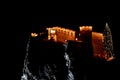 Bled castle at night in christmas winter Royalty Free Stock Photo