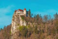 Bled castle is the oldest castle in Slovenia and one of its most famous landmarks dating back to year 1004 Royalty Free Stock Photo