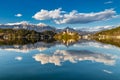 Bled Lake,Island,Church,Castle,Mountain-Slovenia Royalty Free Stock Photo