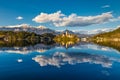 Bled Lake,Island,Church,Castle,Mountain-Slovenia Royalty Free Stock Photo