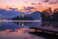 Bled Lake, island with Pilgrimage Church, Slovenia