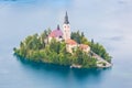 Bled Lake in Julian Alps, Slovenia. Royalty Free Stock Photo
