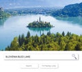 Bled lake, the most famous lake in Slovenia with the island of the church Europe - Slovenia - panoramic view - Concept image Royalty Free Stock Photo