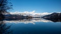 Bled lake Slovenia landscape apls mountains behind Royalty Free Stock Photo