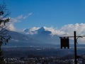 Bled - Scenic view of snow capped mountain peaks of Julian Alps and Karawanks