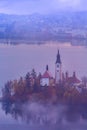 Bled, Slovenia view with church Royalty Free Stock Photo