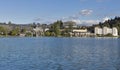 Bled town cityscape with lake Royalty Free Stock Photo