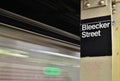 Bleecker Street New York City Subway Sign Downtown NYC Soho Royalty Free Stock Photo