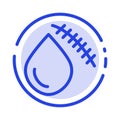 Bleeding, Blood, Cut, Injury, Wound Blue Dotted Line Line Icon