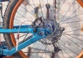 Bleeding the disk brakes on a bicycle Royalty Free Stock Photo