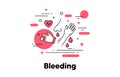 Bleeding line icon. Nose bleed, blood from wound. Diabetes symptom concept. Vector Royalty Free Stock Photo