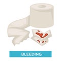 Bleeding symptom with blood stain on white toilet paper