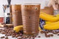 Blended banana coffee