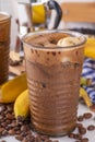 Blended banana coffee