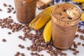 Blended banana coffee