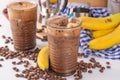 Blended banana coffee