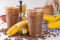 Blended banana coffee