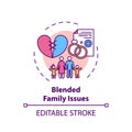 Blended family issues concept icon