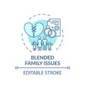 Blended family issues concept icon