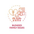 Blended family issues concept icon