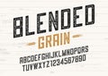 Blended grain vector vintage sans serif font design, letterpress Royalty Free Stock Photo