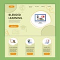 Blended learning flat landing page website template. Study program, online coaching, online test. Web banner with header Royalty Free Stock Photo