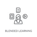 blended learning linear icon. Modern outline blended learning lo