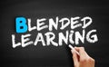 Blended Learning text on blackboard Royalty Free Stock Photo