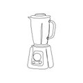 Blender continuous line drawing. One line art of home appliance, kitchen, electrical, food processor, cooking. Royalty Free Stock Photo