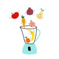 Blender with fruits