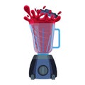 Blender with red splashes of cherry or strawberry juice vector Royalty Free Stock Photo