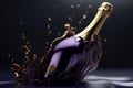 Champagne Gold & Dark Purple-Modern Minimalist 3D Render Desig