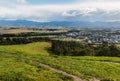 Blenheim and Wairau plains from Wither Hills, New Zealand Royalty Free Stock Photo