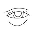 blepharitis disease, redness of eyeball line icon vector illustration