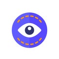 blepharoplasty, eyelid surgery icon with an eye