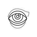 Blepharoplasty icon. Eye shape change cosmetic surgery vector illustration.