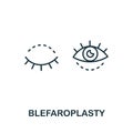 Blepharoplasty icon from plastic surgery collection. Simple line element Blepharoplasty symbol for templates, web design and