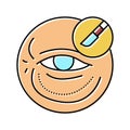 blepharoplasty surgery color icon vector illustration