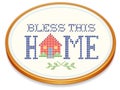 Bless This Home Embroidery Hoop Royalty Free Stock Photo