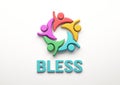 Bless People Group. 3D Render Illustration