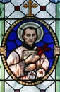Blessed Aloysius Stepinac, stained glass window at Saint Nicholas Church in Donja Zelina, Croatia Royalty Free Stock Photo