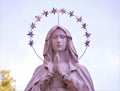 Blessed Mother Mary statue with a crown of stars Royalty Free Stock Photo