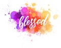 Blessed - handwritten modern lettering calligraphy Royalty Free Stock Photo