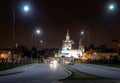 Blessed Sacrament Church Templo del Santisimo Sacramento at night - Cordoba, Argentina Royalty Free Stock Photo