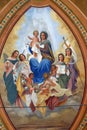 Blessed Virgin Mary with baby Jesus, saints and angels Royalty Free Stock Photo