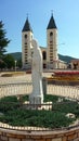 Blessed Virgin Mary statue and Church in Medjugorje