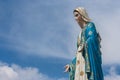 The Blessed Virgin Mary statue standing in front of The Cathedral of the Immaculate Conception at The Roman Catholic Diocese. Royalty Free Stock Photo