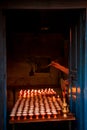 Blessing candles of Boudhanath Temple, Kathmandu, Nepal